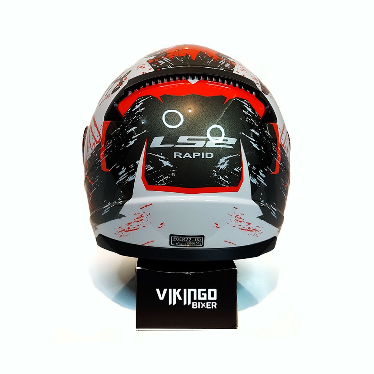 Vikingobiker Casco Ls Ff Naughty Blanco Rojo Brillo