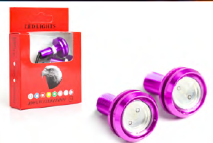 VikingoBiker - LED-AGUI LIL LED OJO AGUILA LILA FIJO+FLASH 2*3CM 2PCS