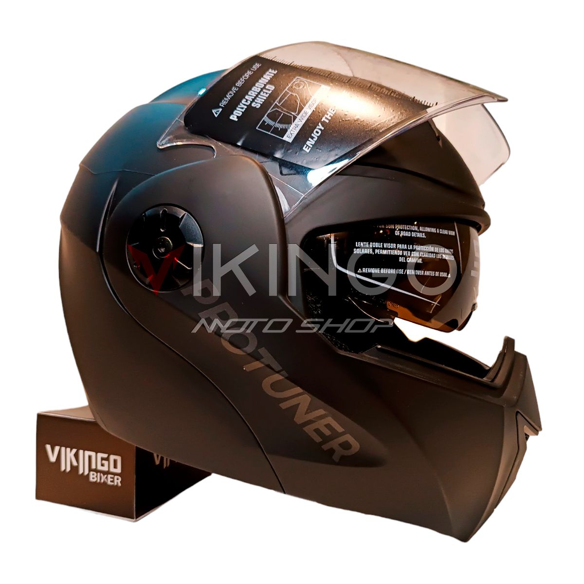 CASCO MOTO PROTUNER CERTIFICADO NEGRO MATE + 3 REGALOS PACK – Importaciones  Pegaso